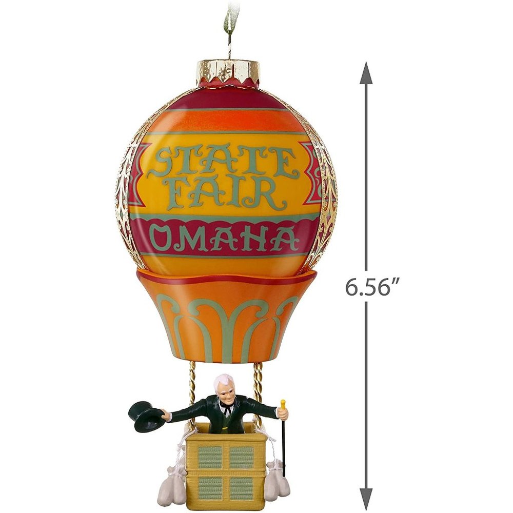 New! Wizard of Oz Glass Hot Air Balloon Hallmark Keepsake Christmas Ornament